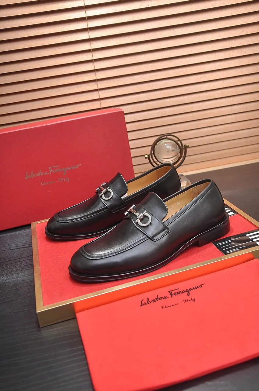 Men's shoes 💰620💶 [Ferragamo/Ferragamo] The latest model in the counter. Original imported open-sided high-quality cowhide hand-woven + imported 🐂 cowhide + original luxury metal buckle + original combination outsole. Comparative and stress-free 38--45 (45 custom-made)